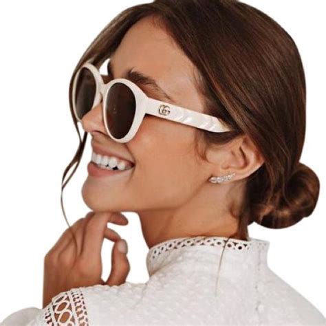 white gucci womens sunglasses|brand new Gucci white sunglasses.